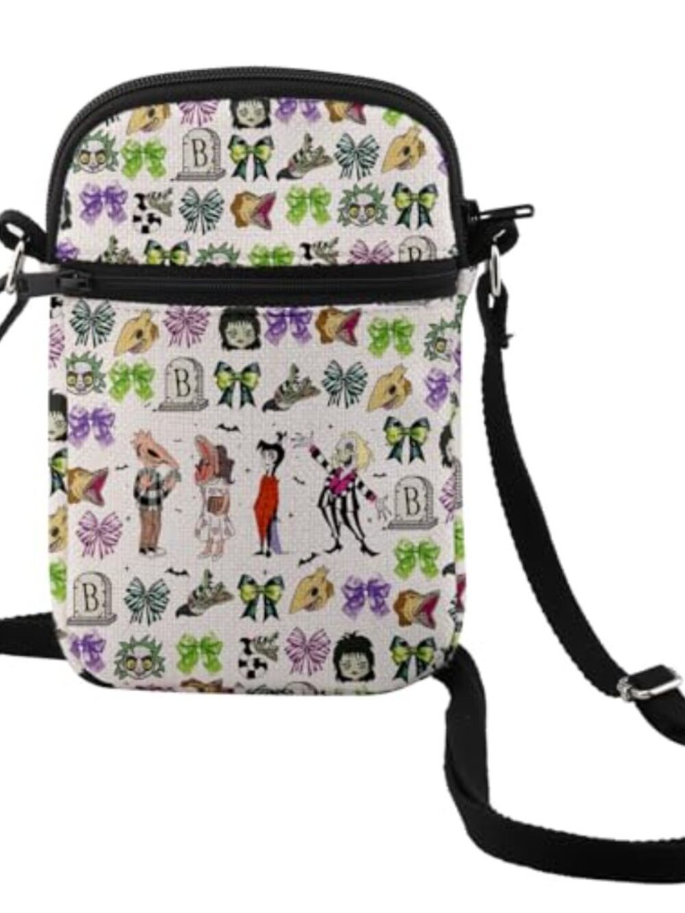Canvas Crossbody Bag Horror Movie Characters Zipper Mini Purse